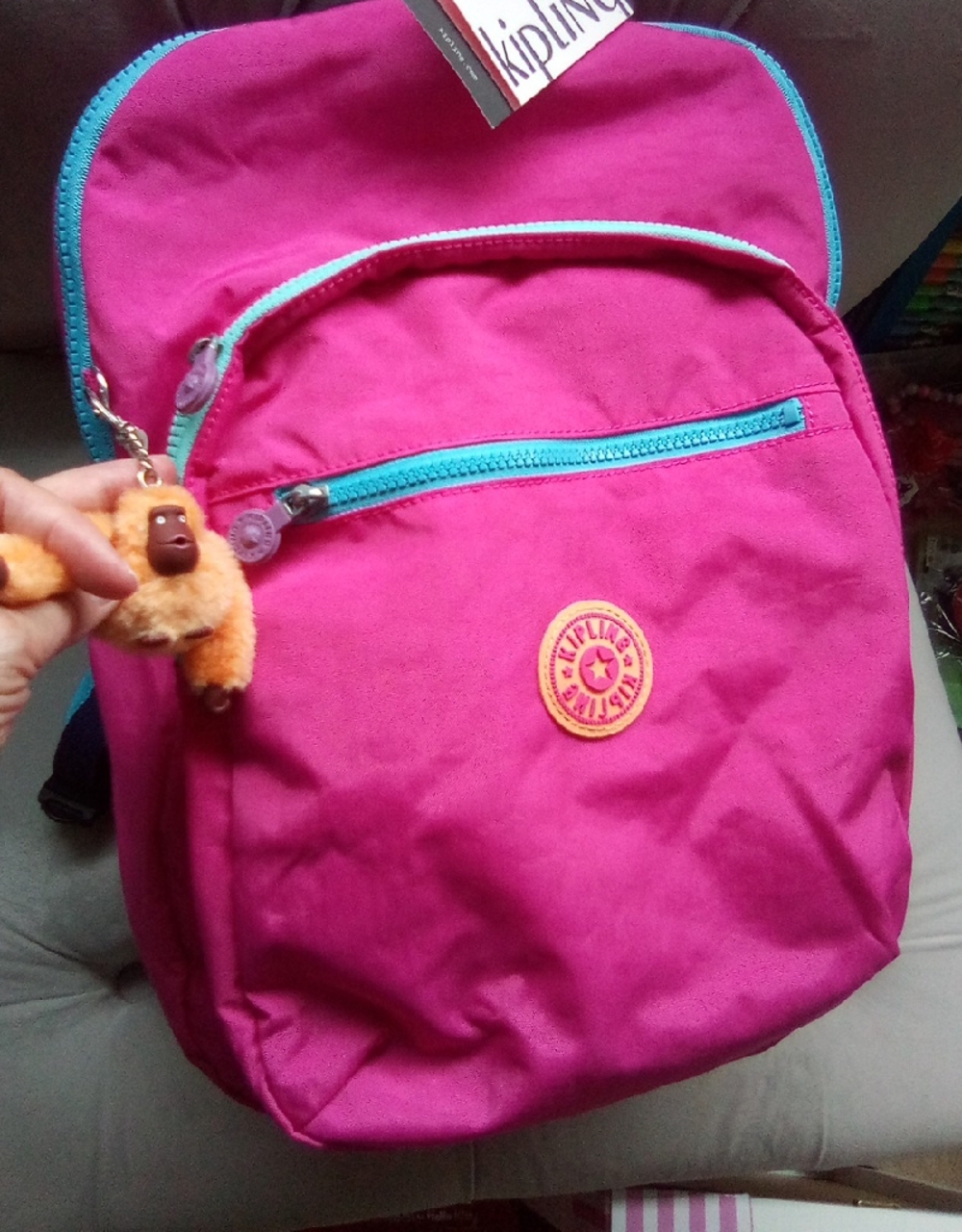 Azalea Pink KipLing Backpack - Picture 2 of 6